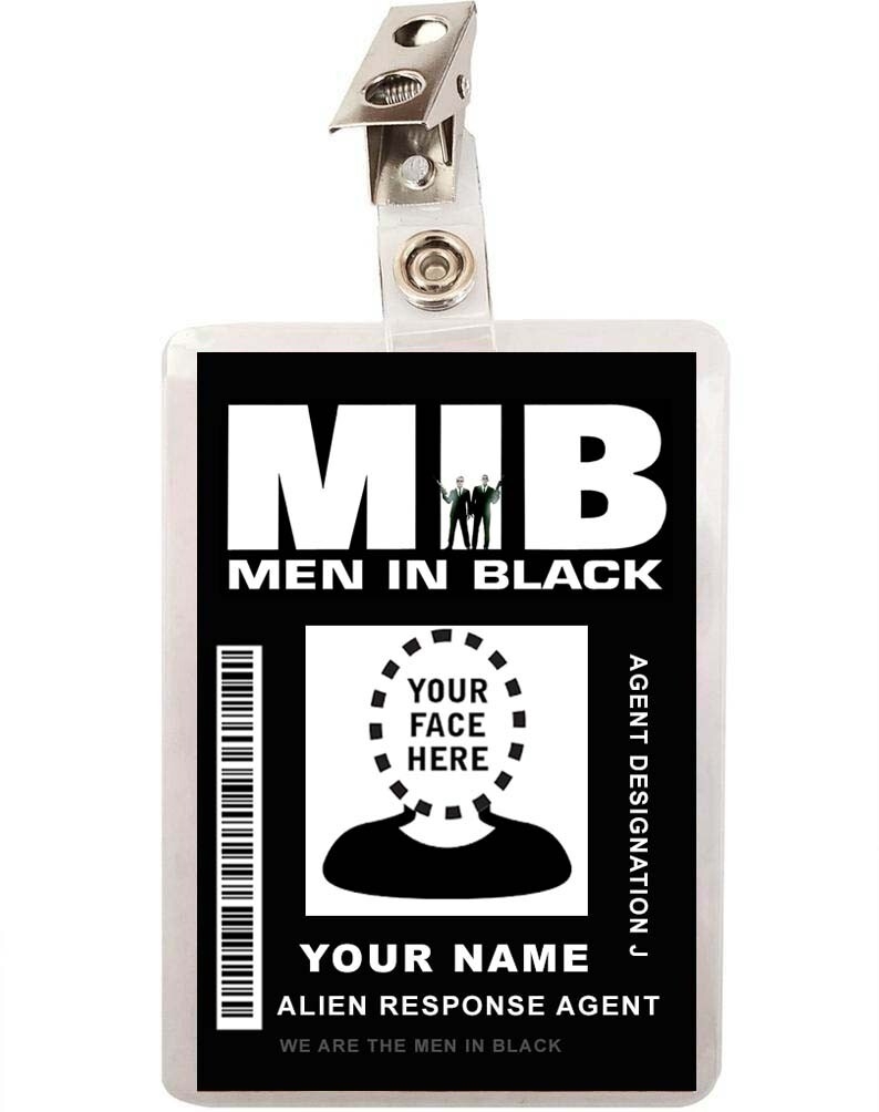 Custom MIB Men In Black ID Badge Costume Add Your Name And Picture EBay UK