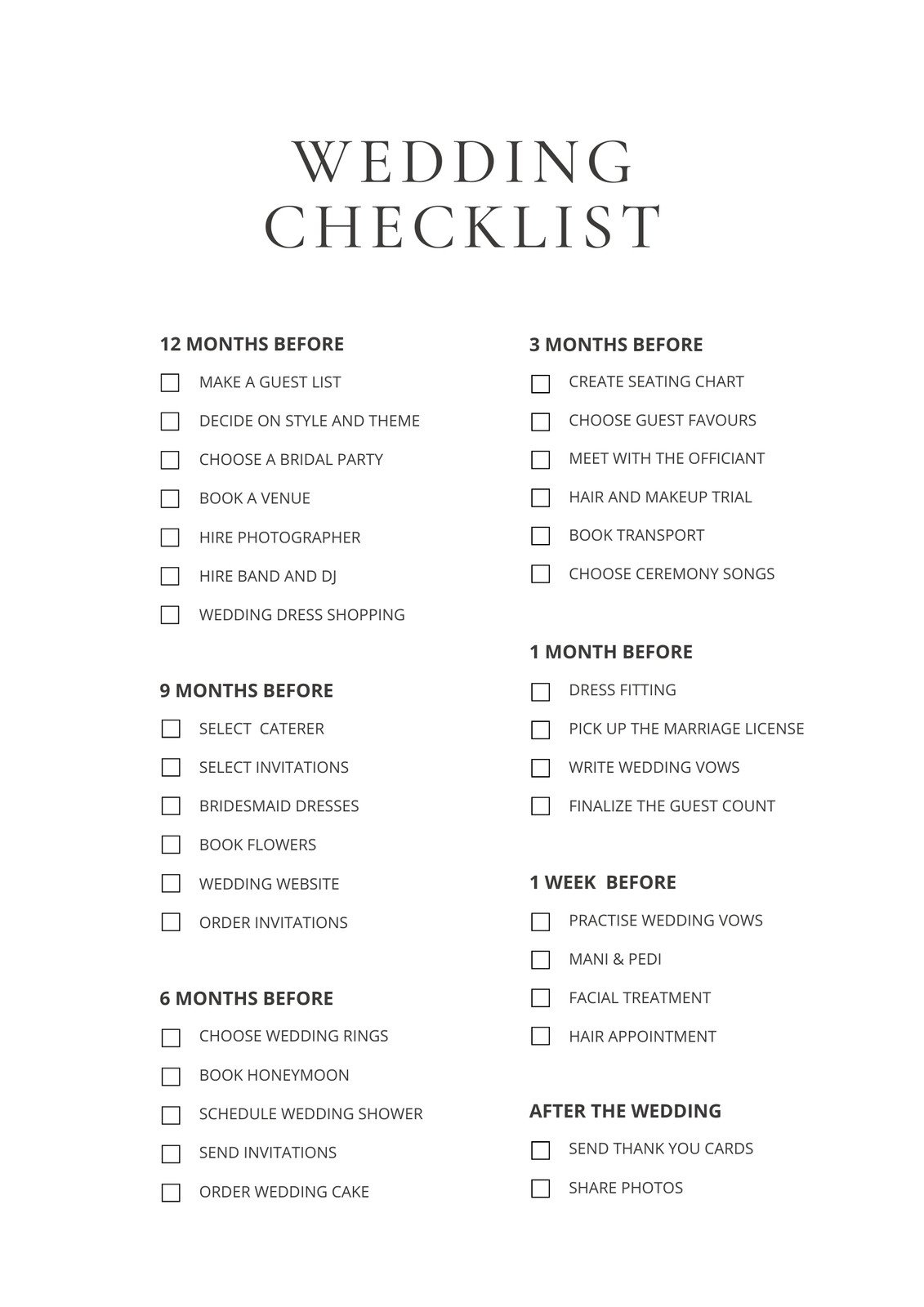 free printable wedding planner