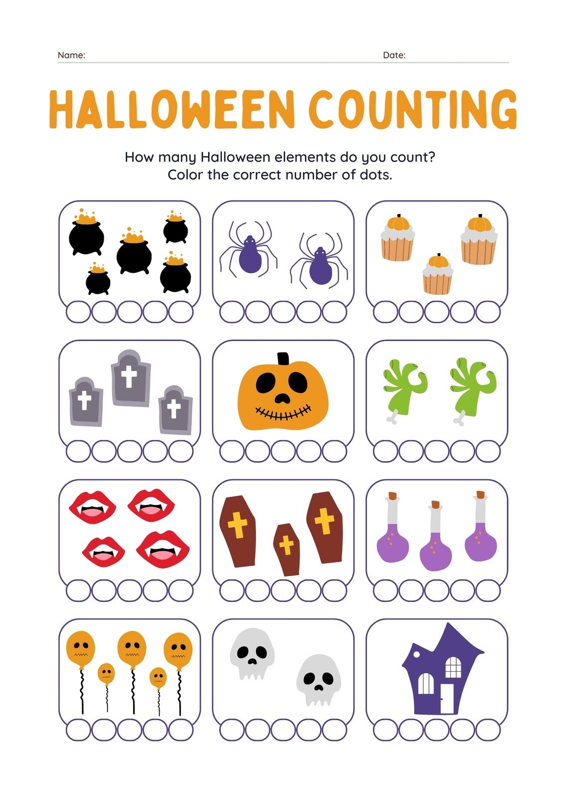 number activity sheets for preschoolers