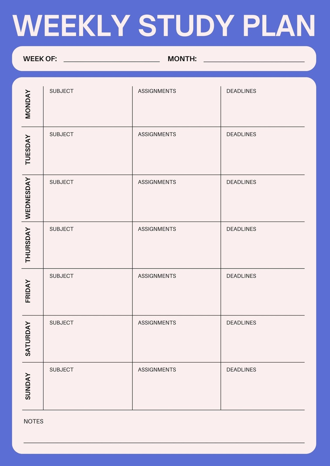 student planner printable pdf