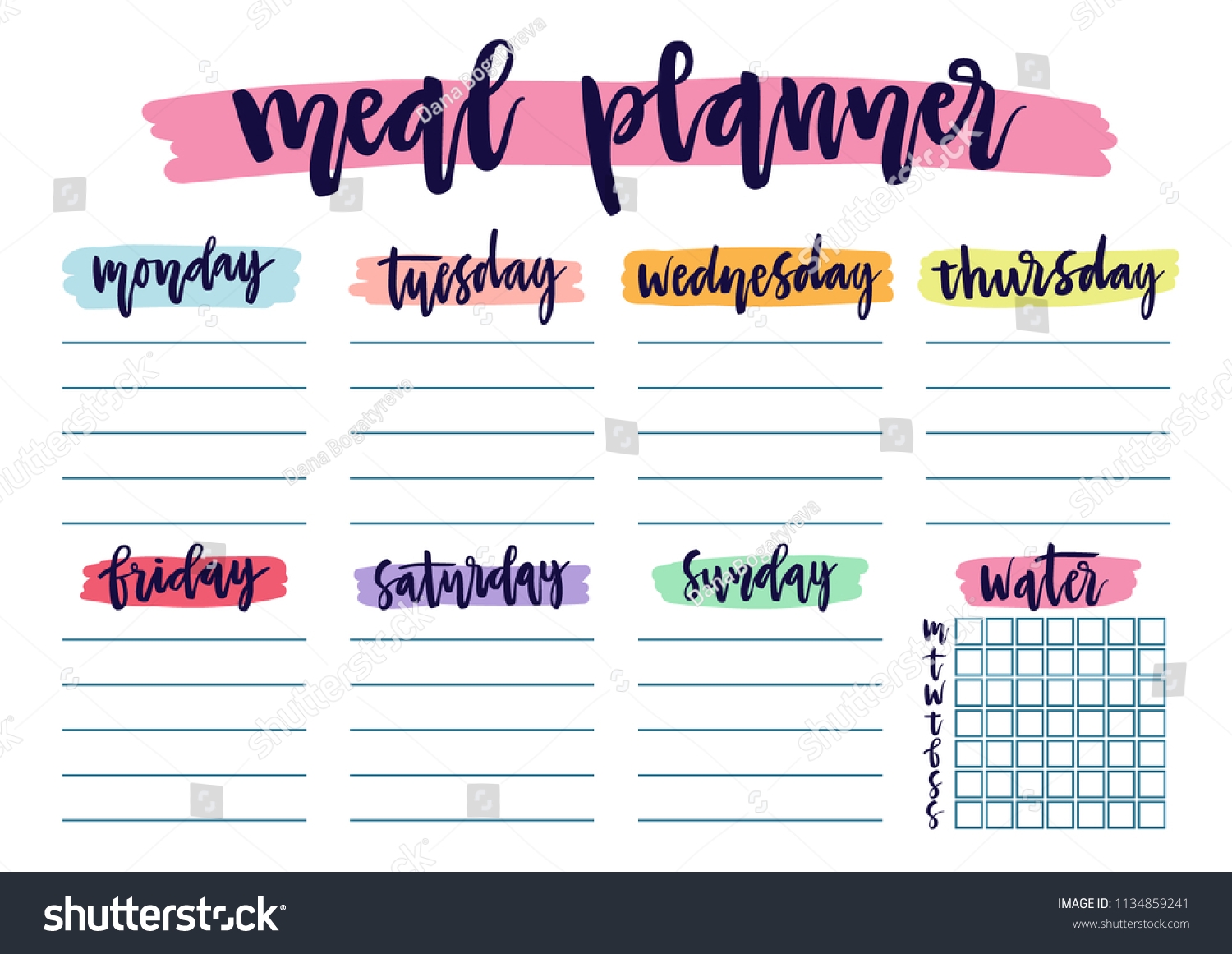 cute meal planner printable