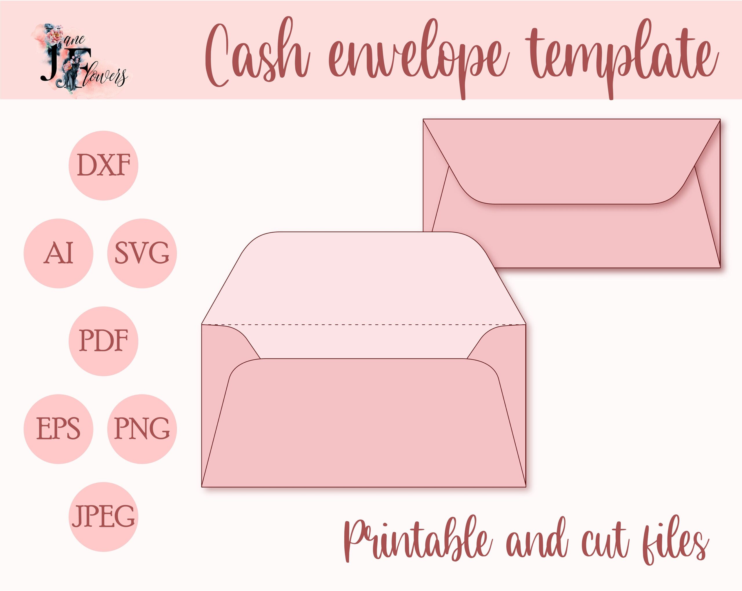 Cute Cash Envelope Template Svg Budget Envelopes Pattern SVG Cricut Money Envelope DXF Pink A6 Printable Envelope Pdf Envelope Cut File Etsy Canada