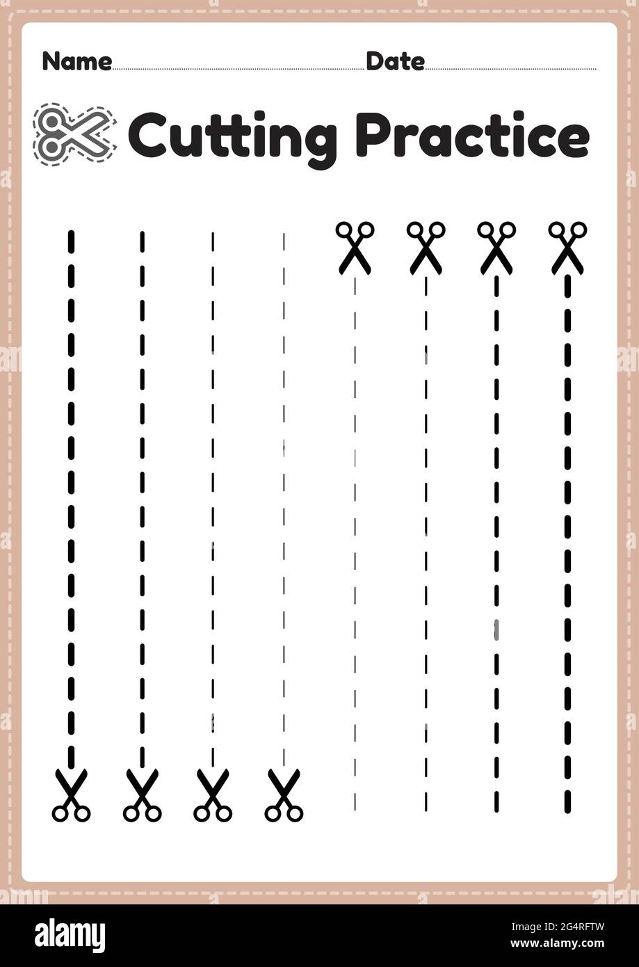 Cutting Practice For Kindergarten And Preschool For Kids To Cut The Paper With Scissors To Improve Motor Skills Coordination And Develop Small Muscle Stock Vector Image Art Alamy Cutting Practice For Kindergarten And Preschool For Kids To Cut The Paper With Scissors To Improve Motor Skills Coordination And Develop Small Muscle Stock Vector Image Art Alamy