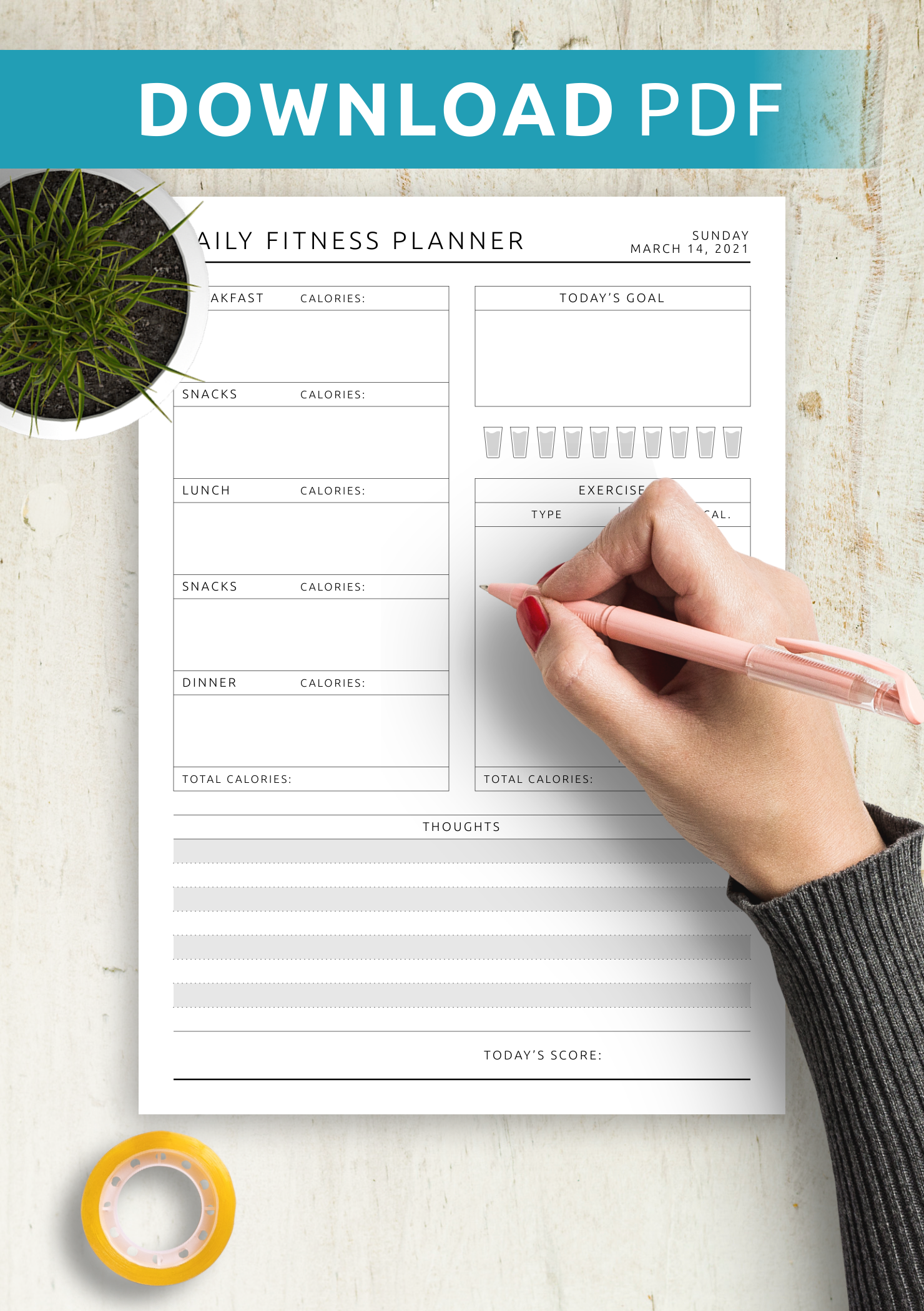 Daily Fitness Planner Template Create A Routine That Sticks