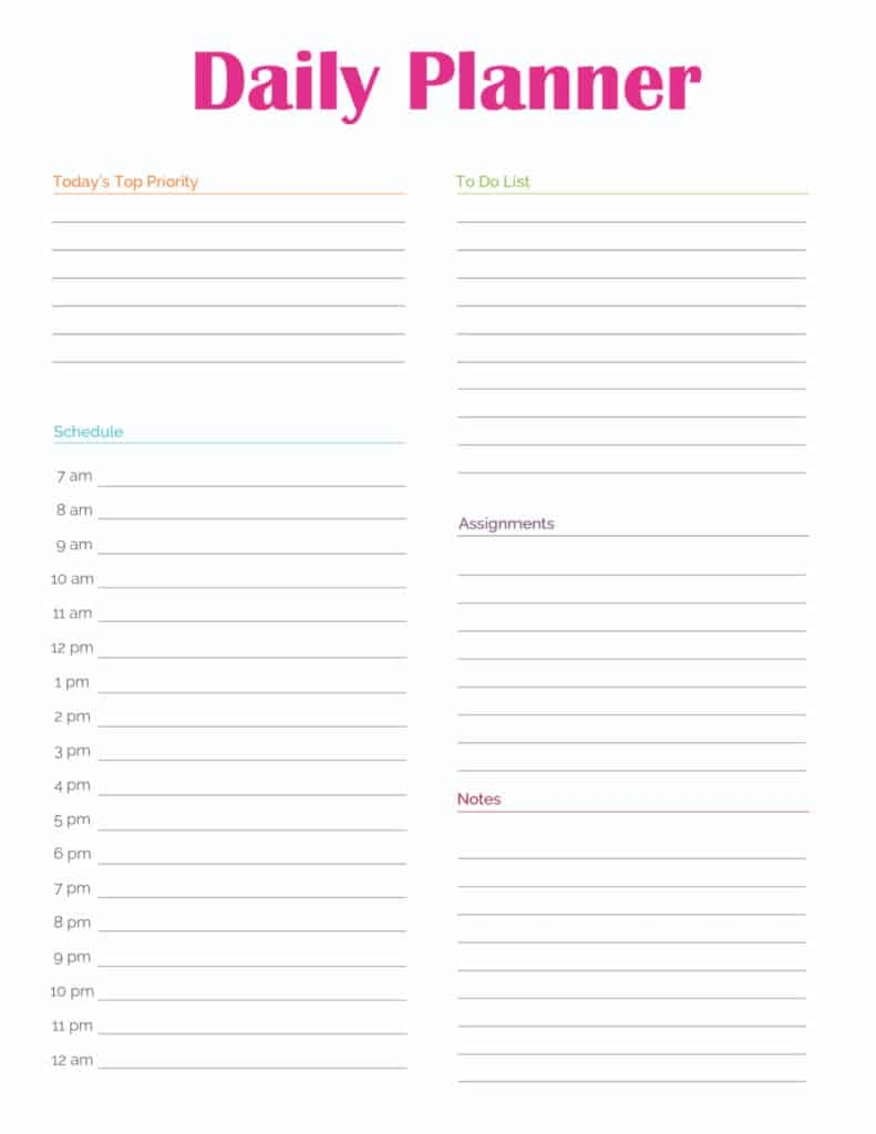 printable planner templates
