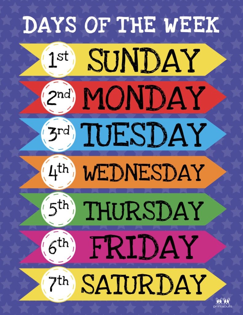 Days Of The Week Worksheets Printables 50 Free Pages Printabulls