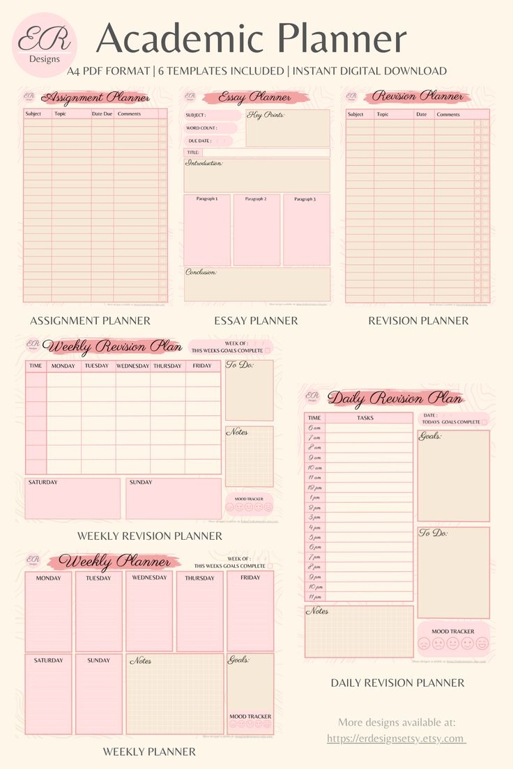 Digital Printable Academic Planner Ice Cream Weekly Printable Planner By Annetta Situ
