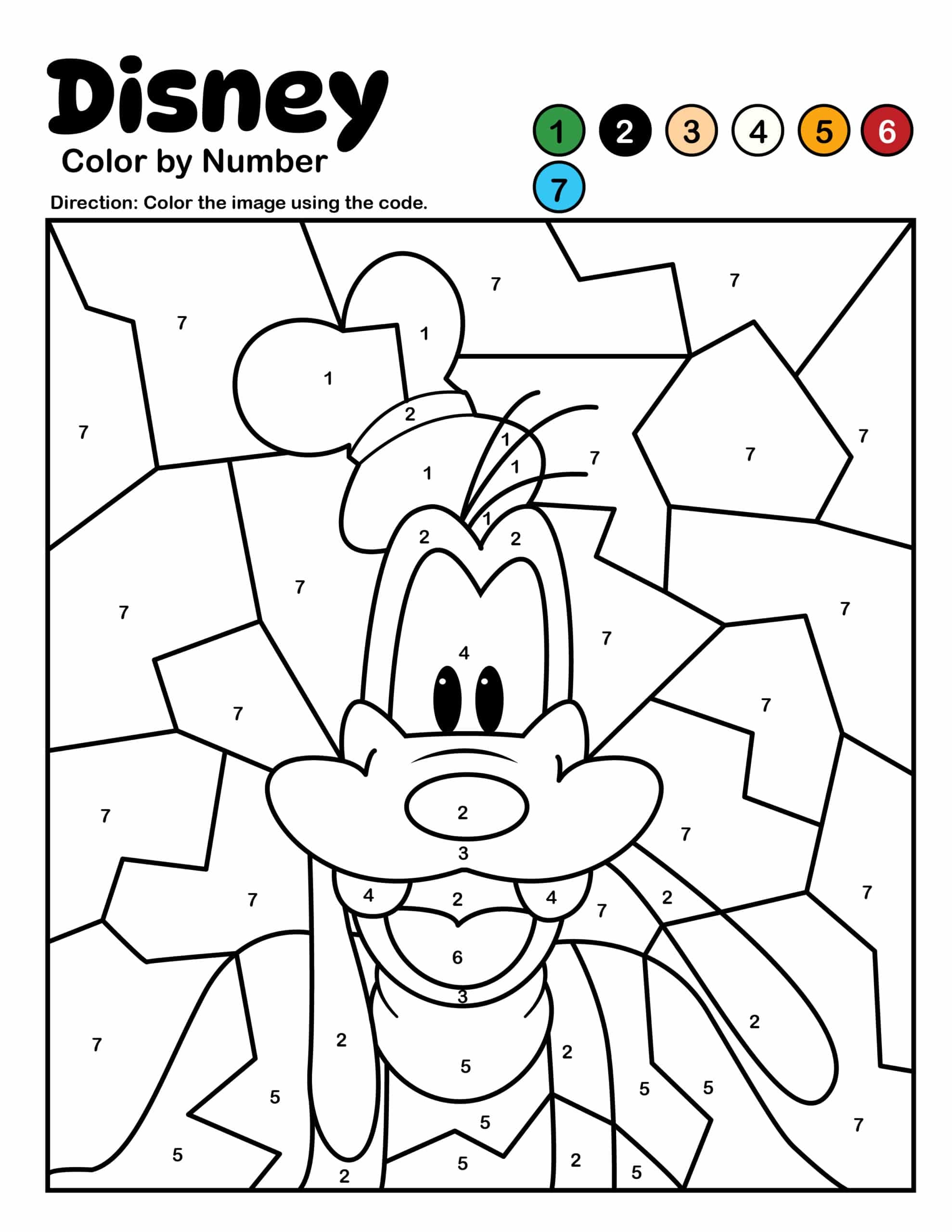 Disney Color By Number Kids Activity Zone