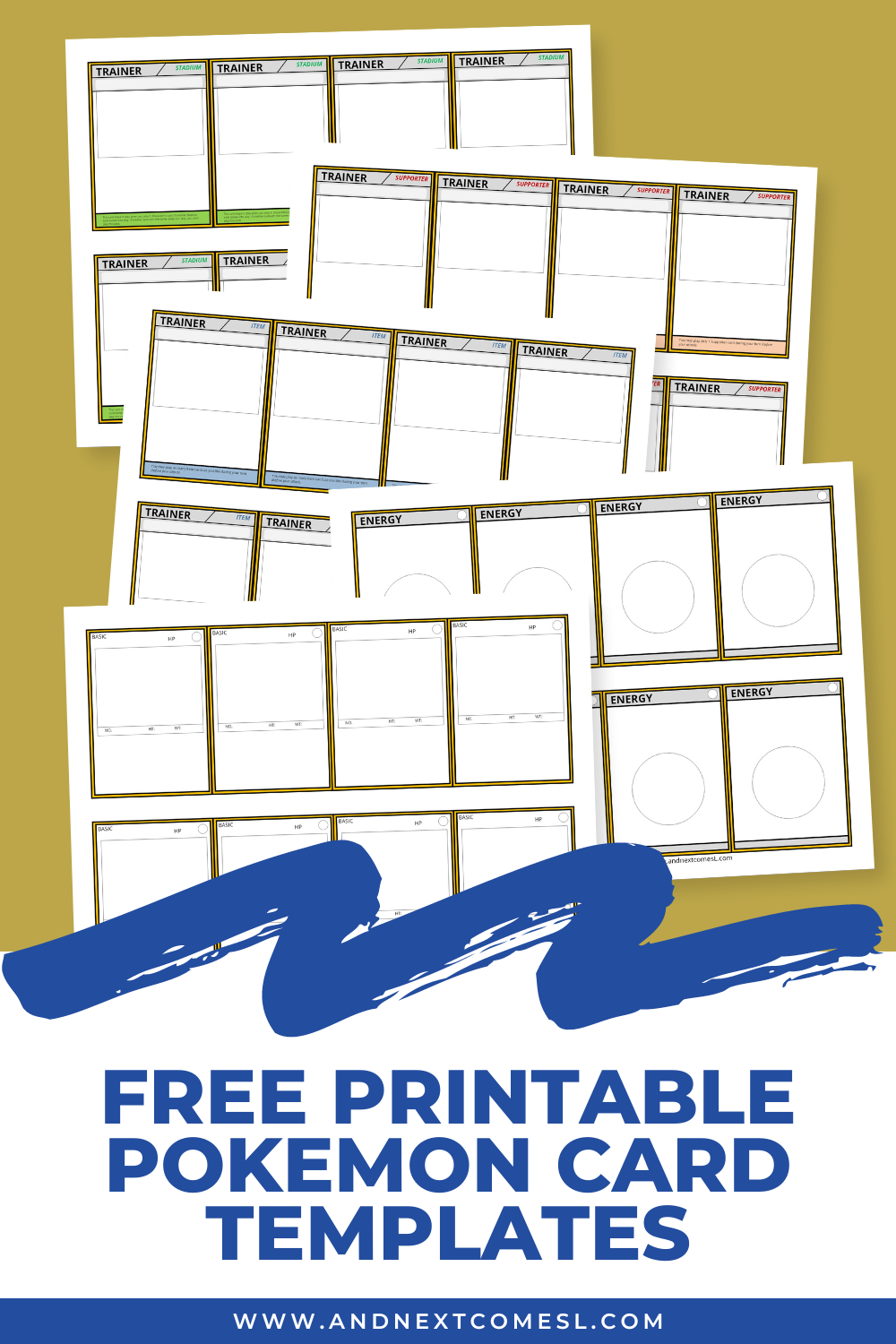 pokemon card template printable