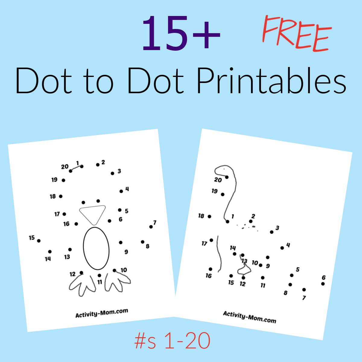 Dot To Dot Worksheets Numbers 1 To 20 free Printable The Activity Mom Dot To Dot Worksheets Numbers 1 To 20 free Printable The Activity Mom