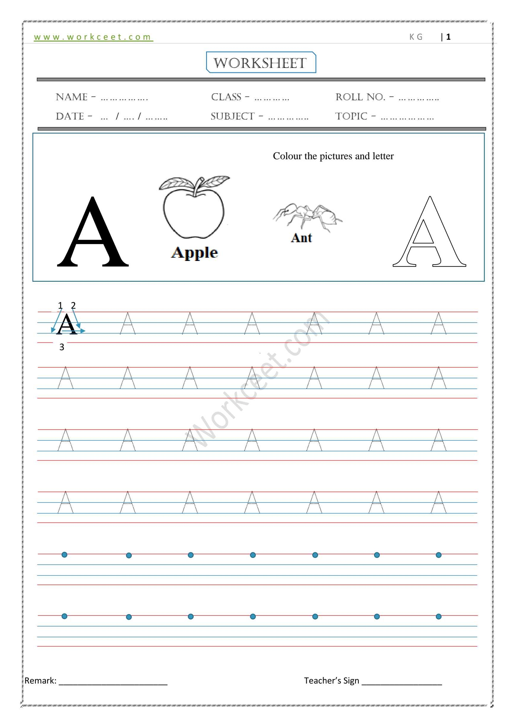 Download PDF Traceable Worksheet English Alphabets A To Z