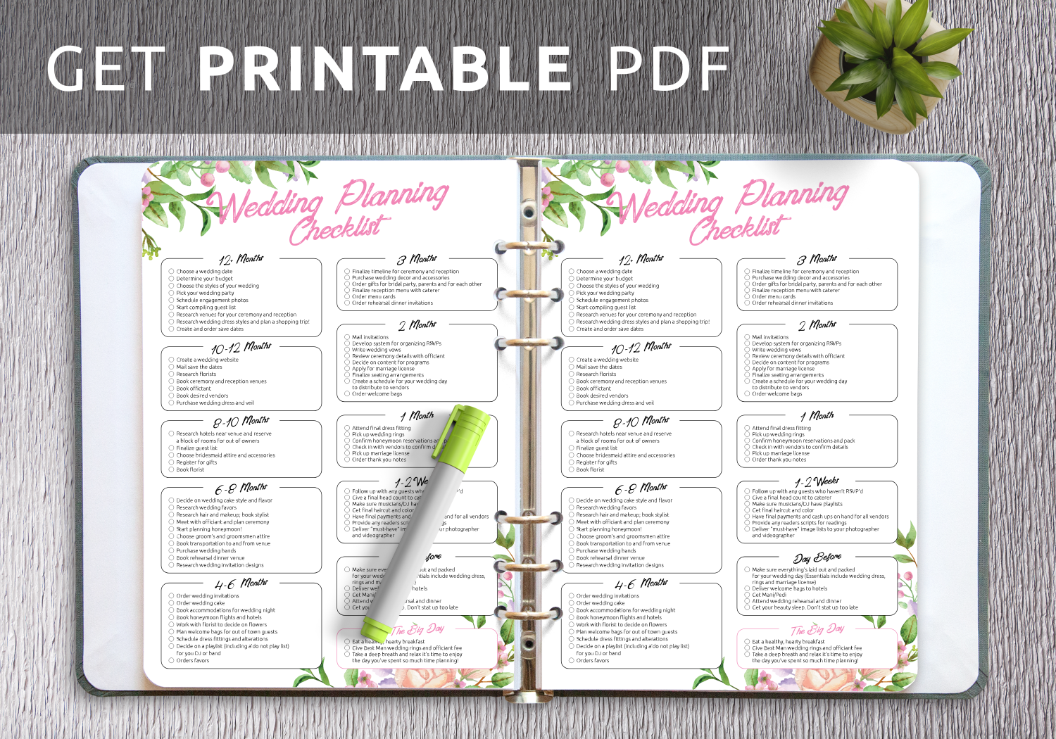 wedding planner printable checklist free
