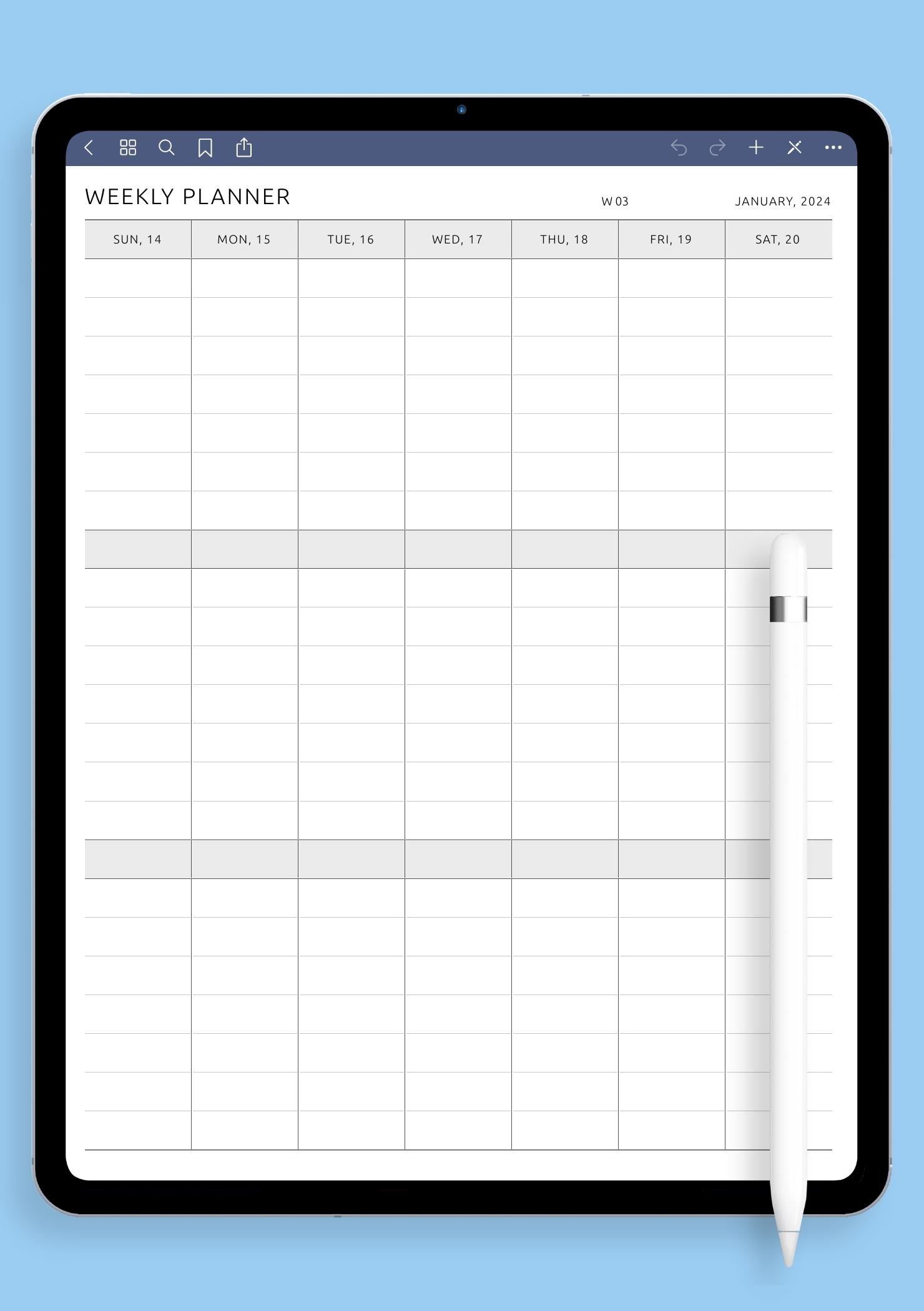 vertical weekly planner printable vertical weekly planner printable