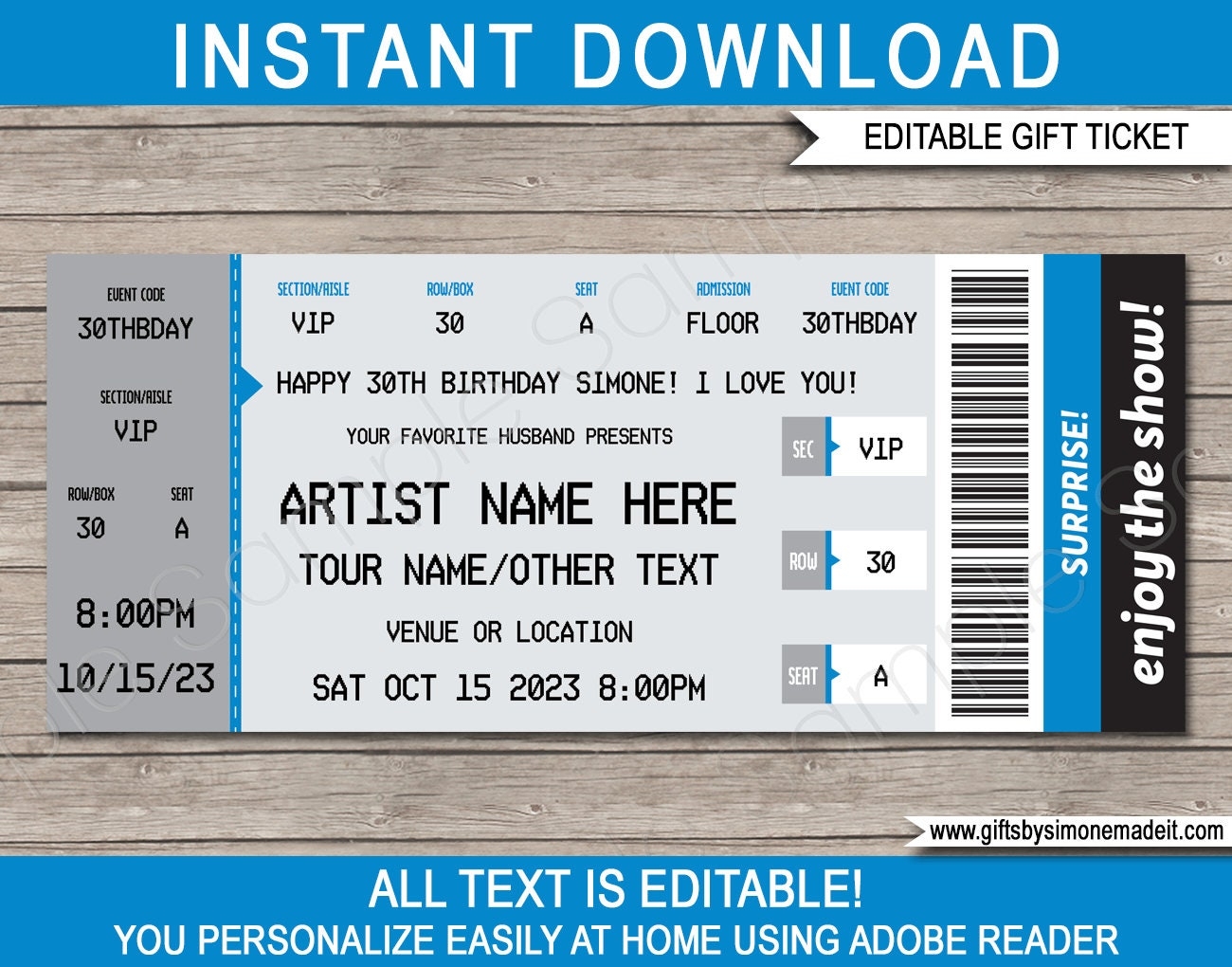 printable concert ticket template printable concert ticket template