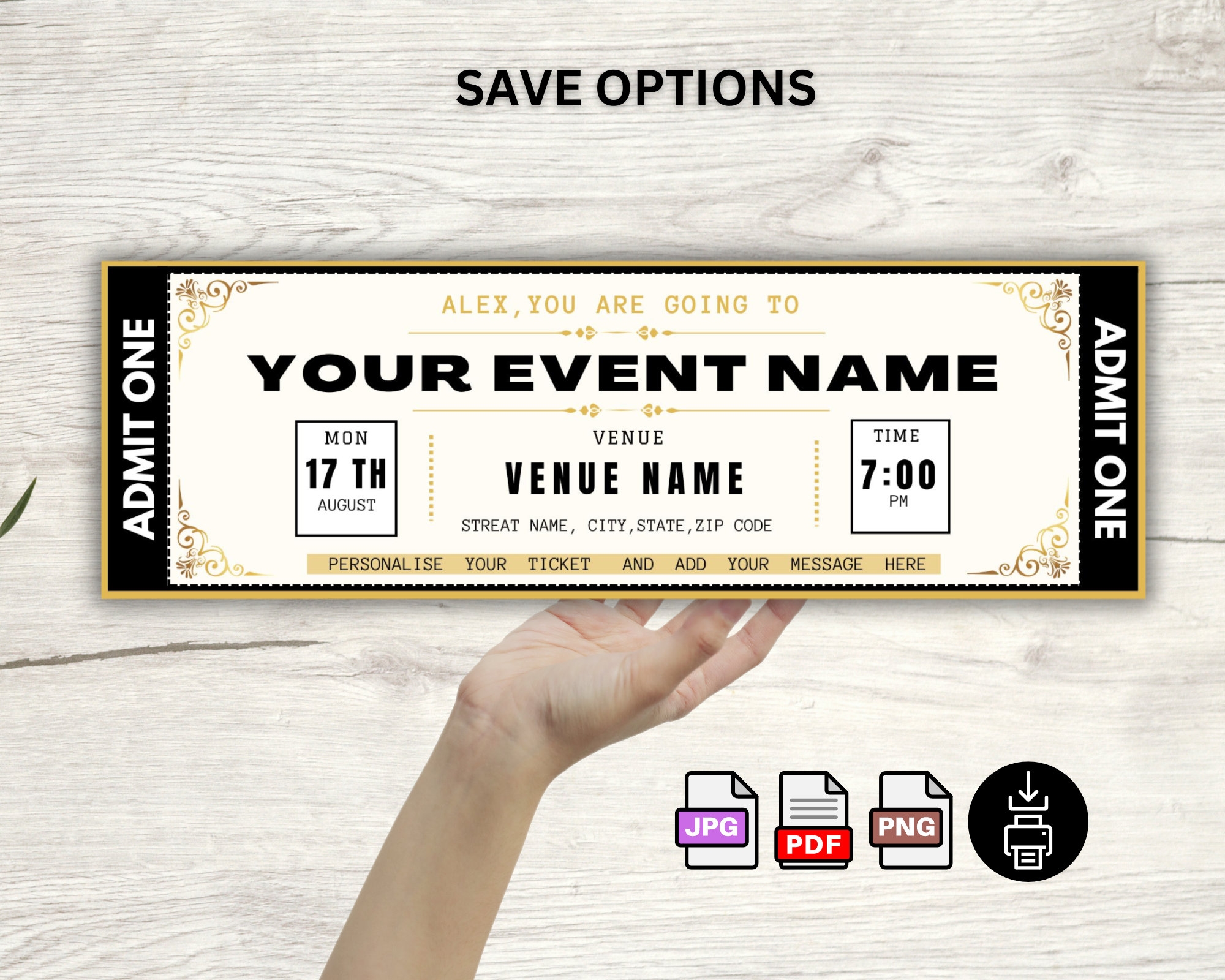 Editable Event Ticket Template Printable Ticket Gift Ticket Concert Ticket Template Surprise Ticket Invitation Ticket Instant Download Etsy