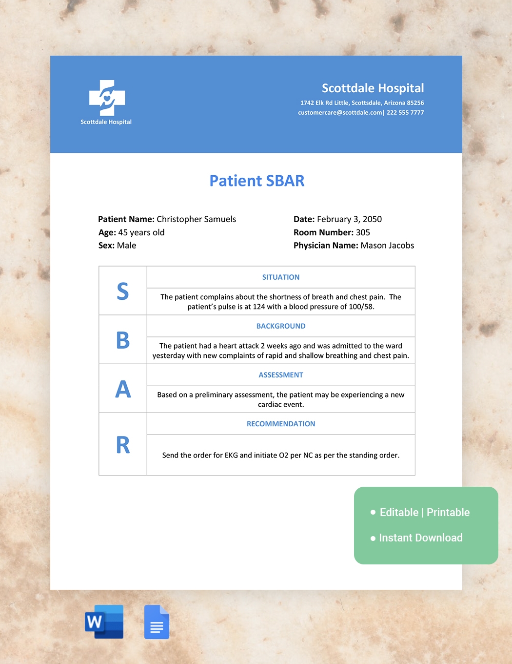 Editable SBAR Templates In Word To Download