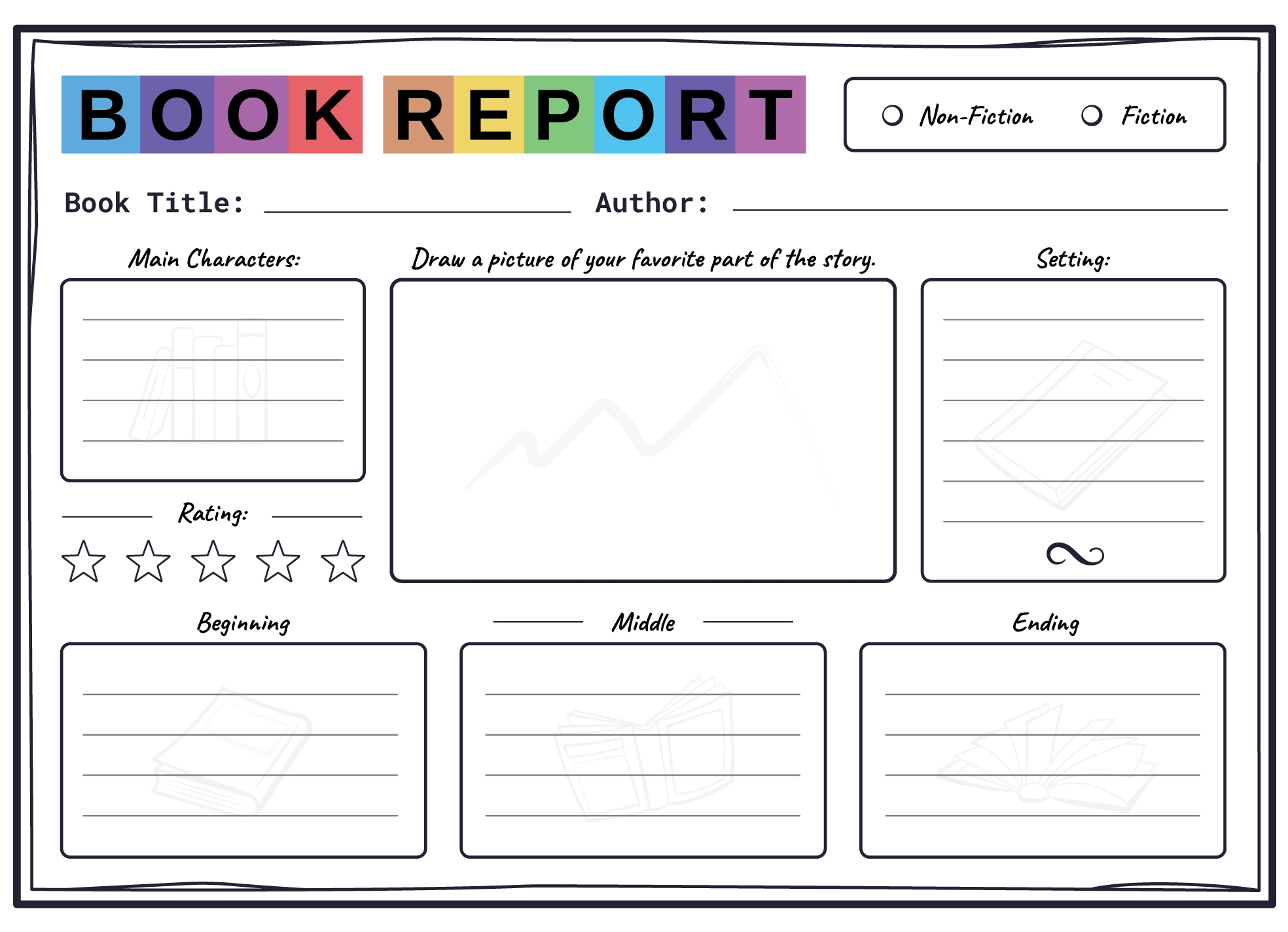 printable book review template