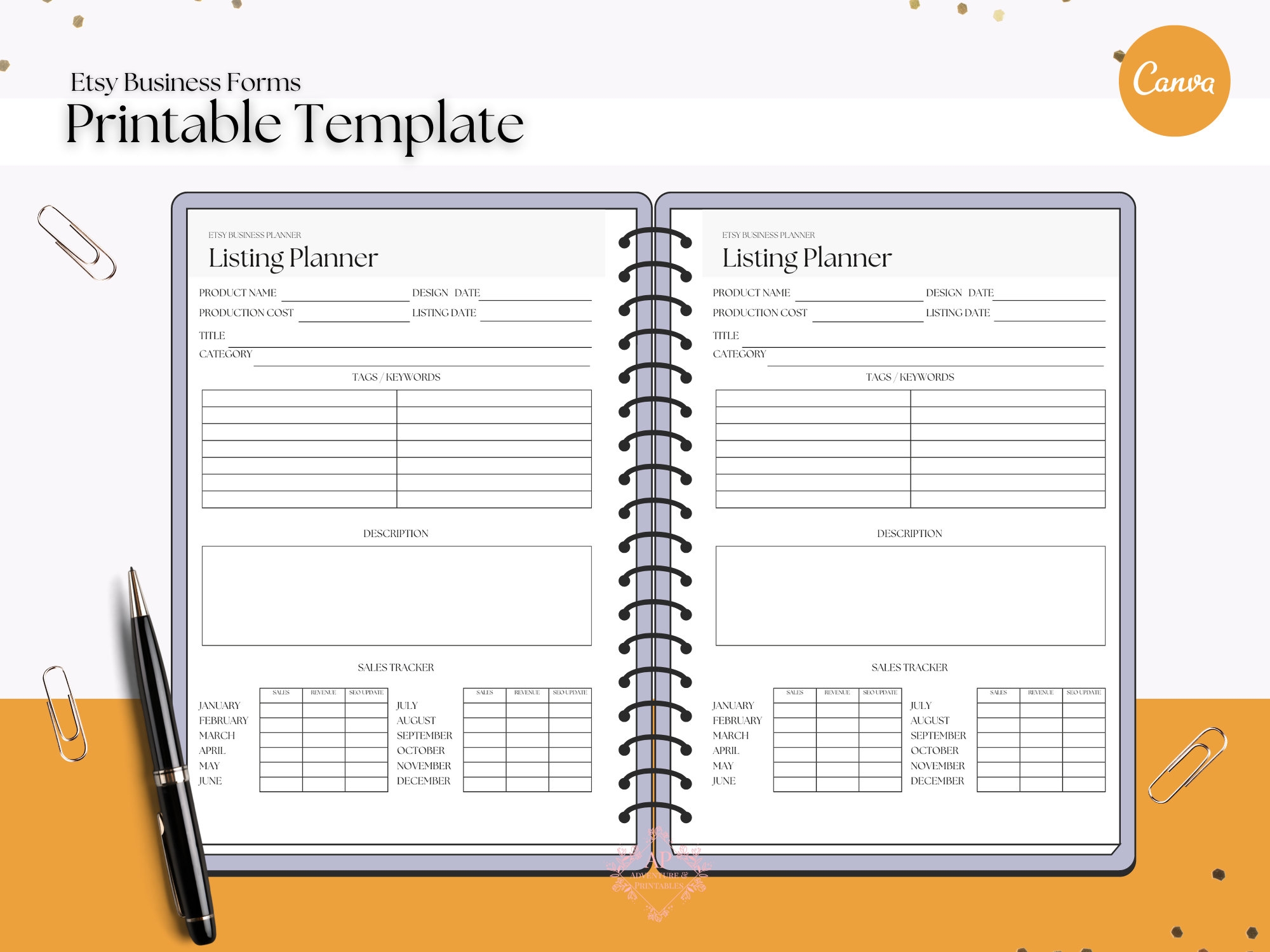 Etsy Listing Planner Etsy Produkteintrag Planer Printable Etsy SEO Planner Etsy de
