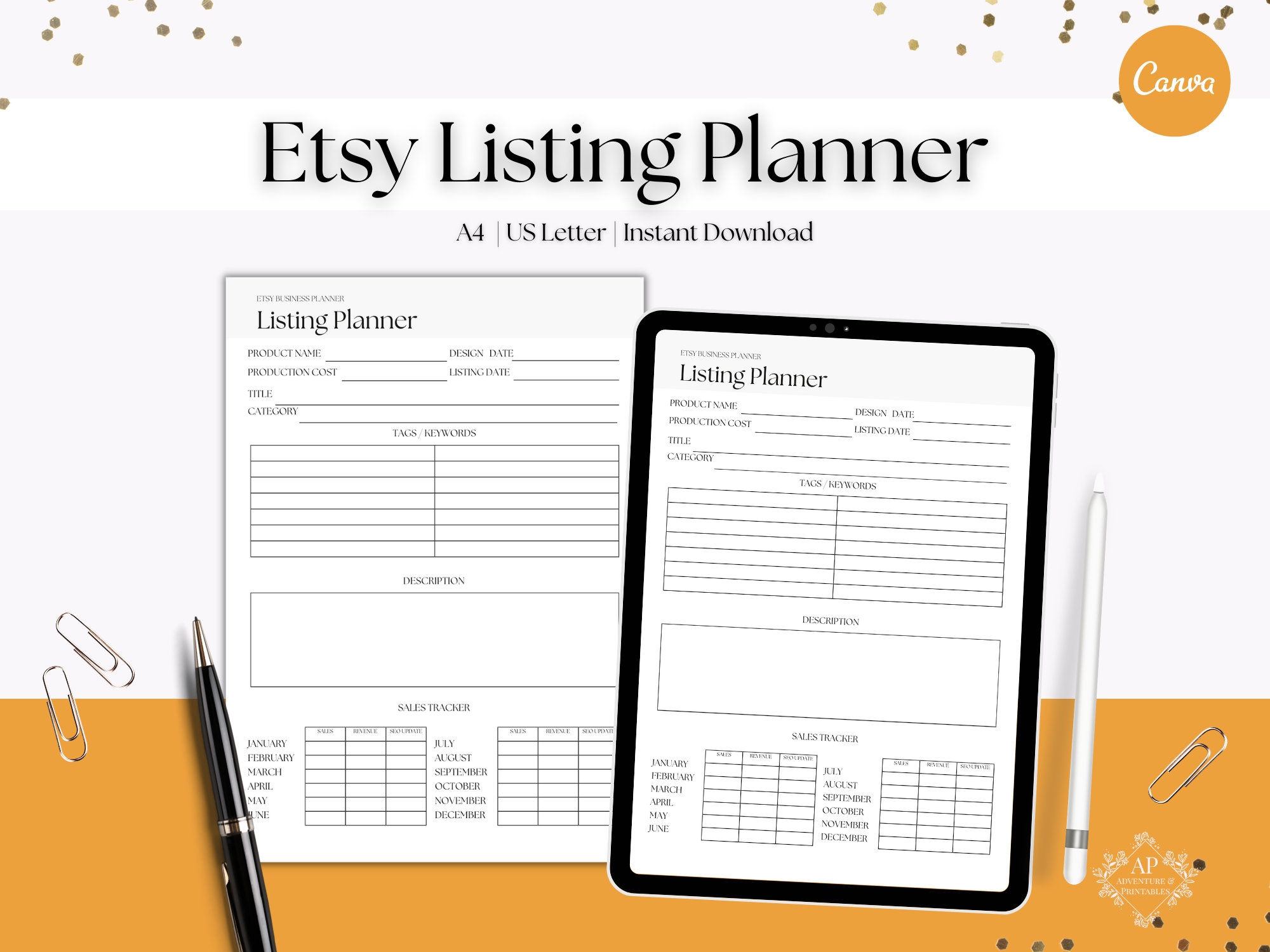 Etsy Listing Planner Etsy Produkteintrag Planer Printable Etsy SEO Planner Etsy de
