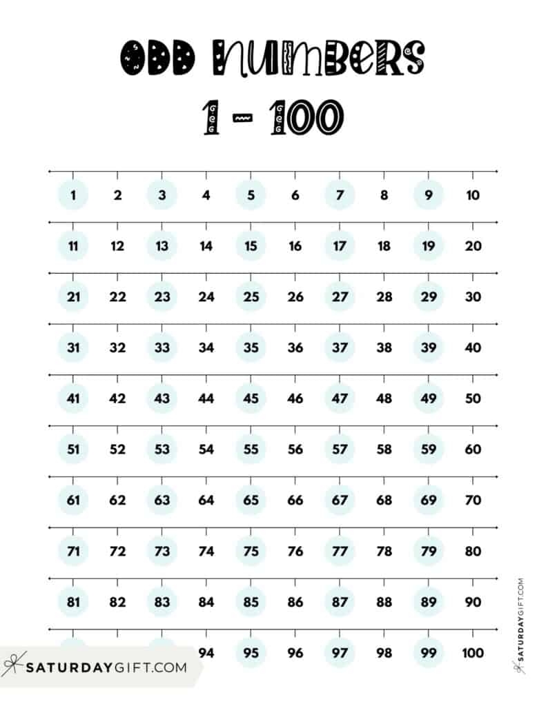 Even And Odd Numbers 28 Cute Free Printable Charts