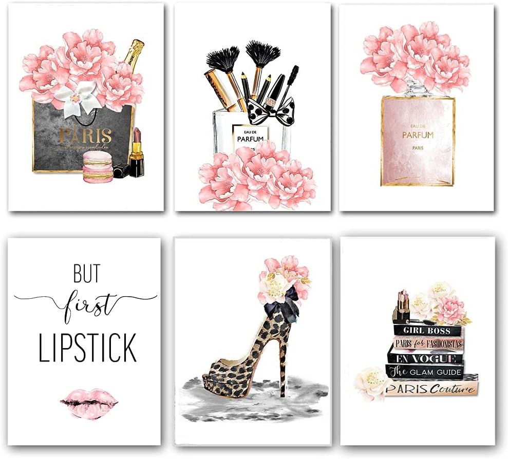 Fashion Woman Canvas Print Poster Set Pink Perfume Vietnam Ubuy
