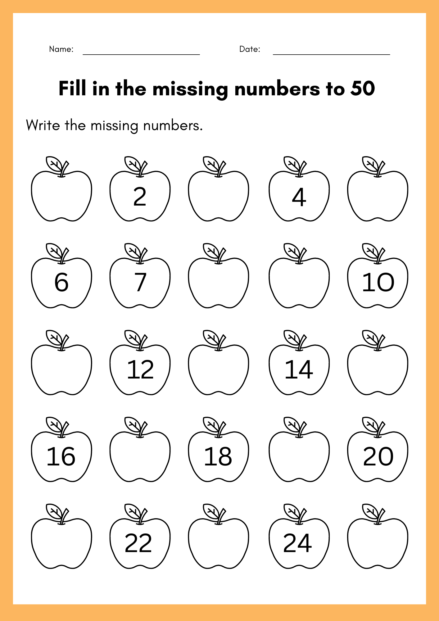 Fill In The Missing Numbers To 50 Worksheet Kindergarten Numbers 1 To 50 Book Made By Teachers Fill In The Missing Numbers To 50 Worksheet Kindergarten Numbers 1 To 50 Book Made By Teachers