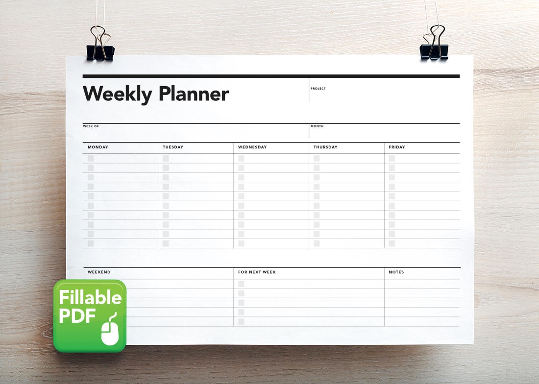 printable student planner weekly