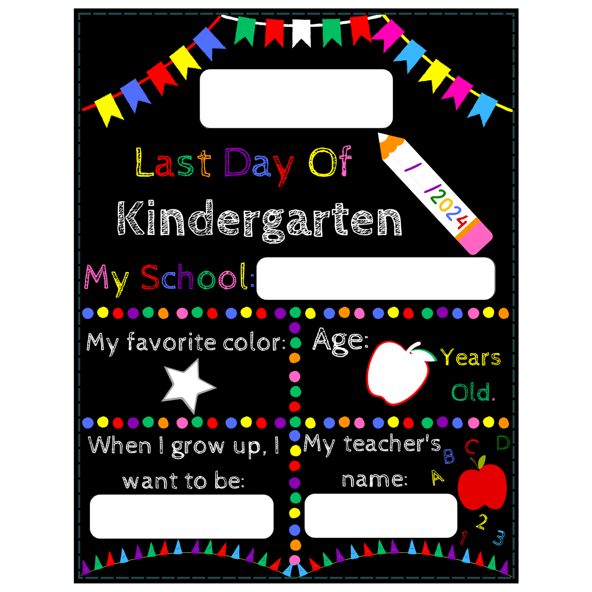 first day of kindergarten printable