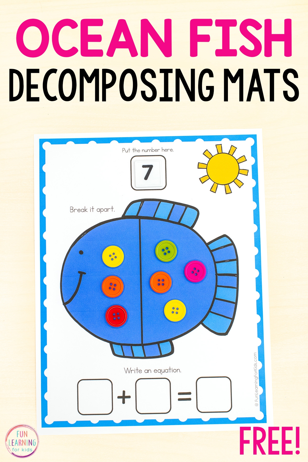Fish Decomposing Numbers Mats