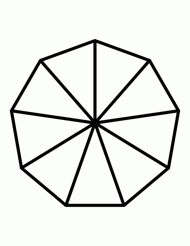 Fractions Of 9 sided Polygon ClipArt ETC