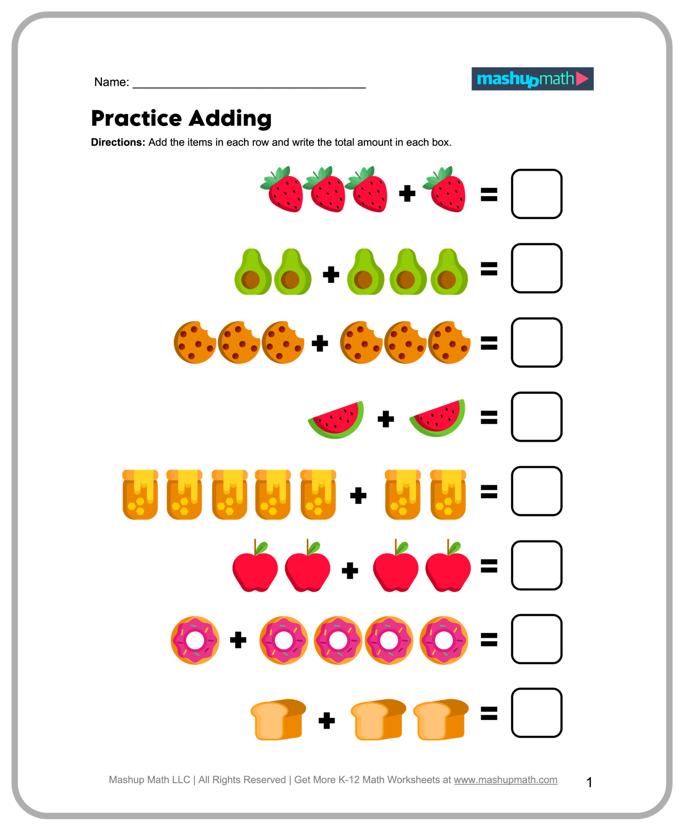 first grade math worksheets