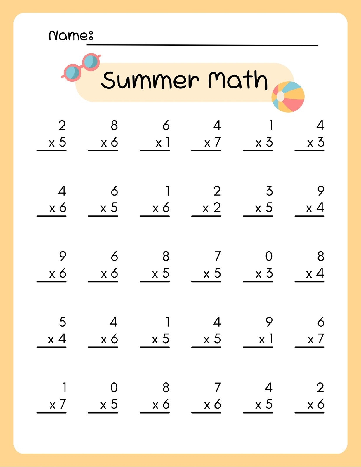 Free 3rd Grade Math Worksheet Templates To Customize Canva Worksheets Library