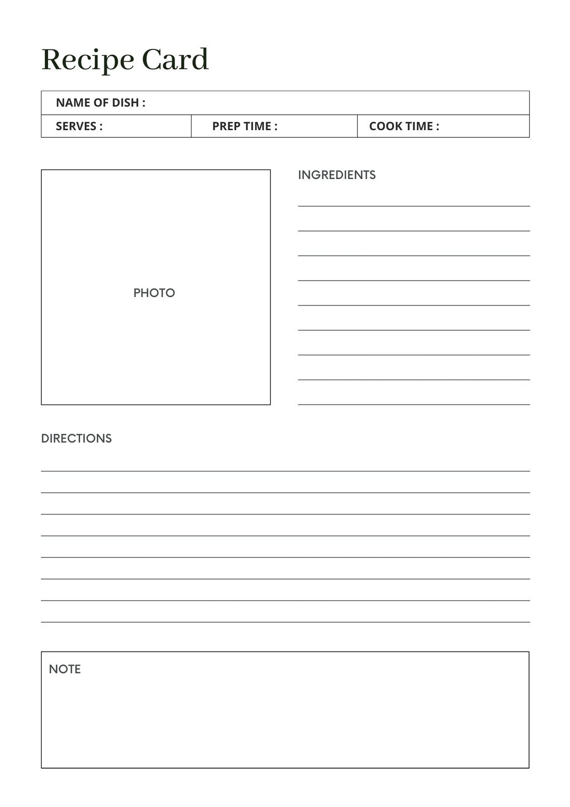 printable blank recipe card template