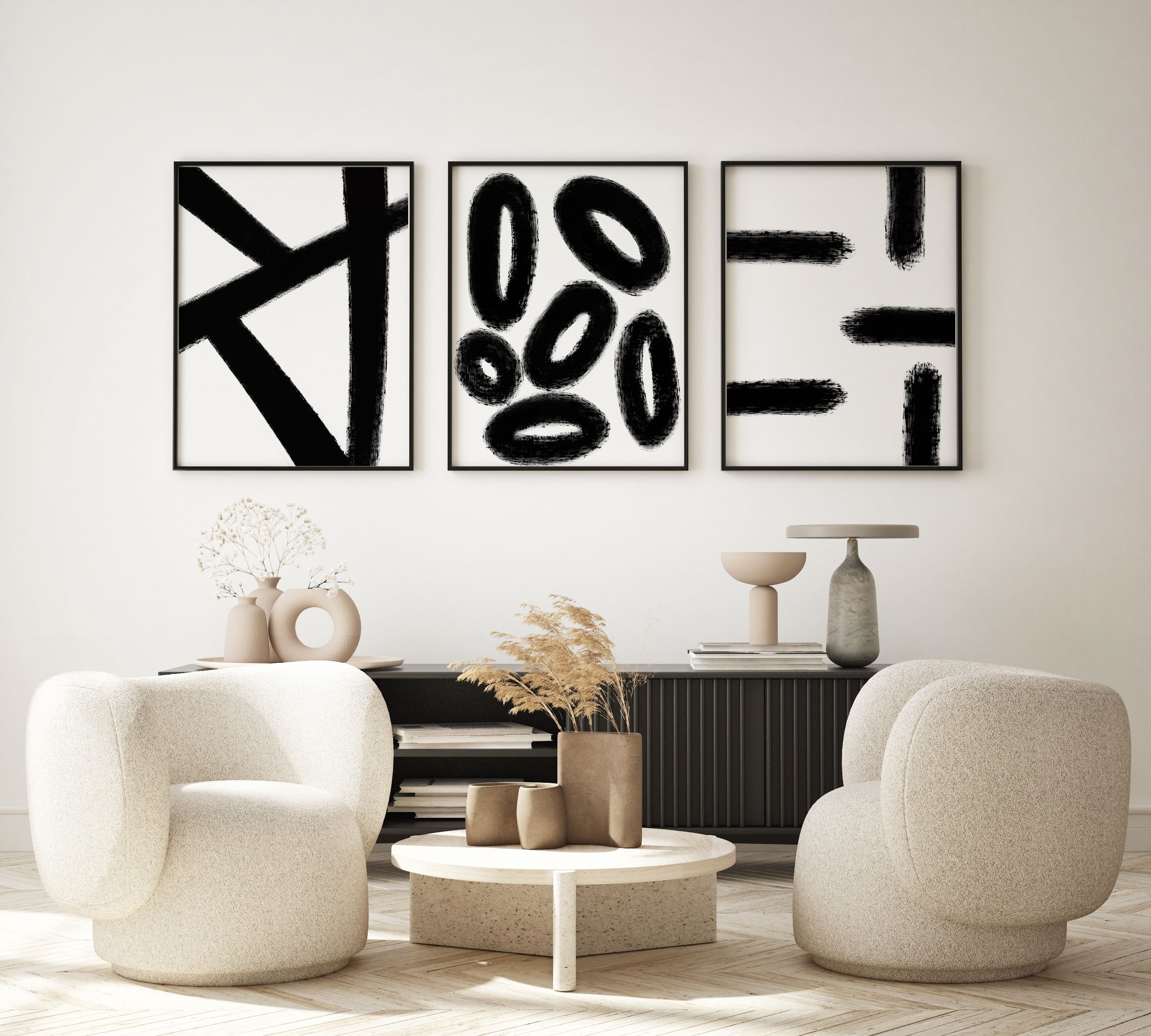 black and white wall art - printable