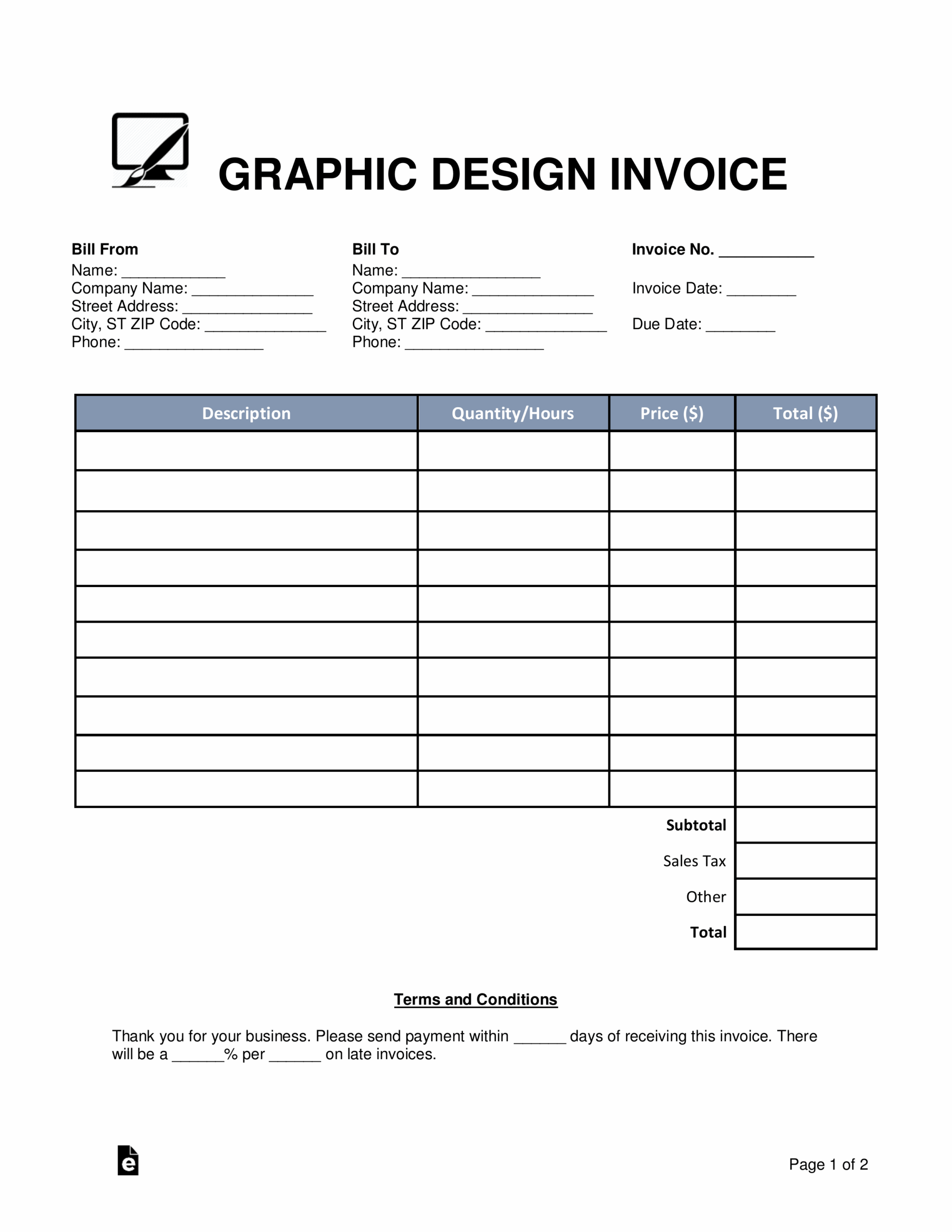 free invoice template printable