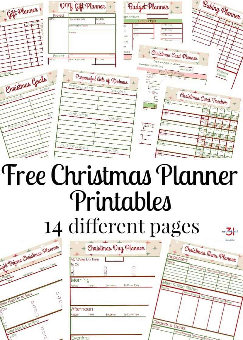 free printable christmas planner