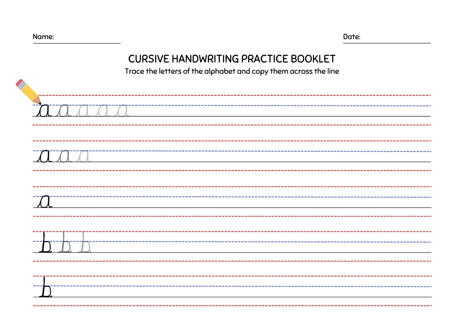 cursive writing practice worksheets