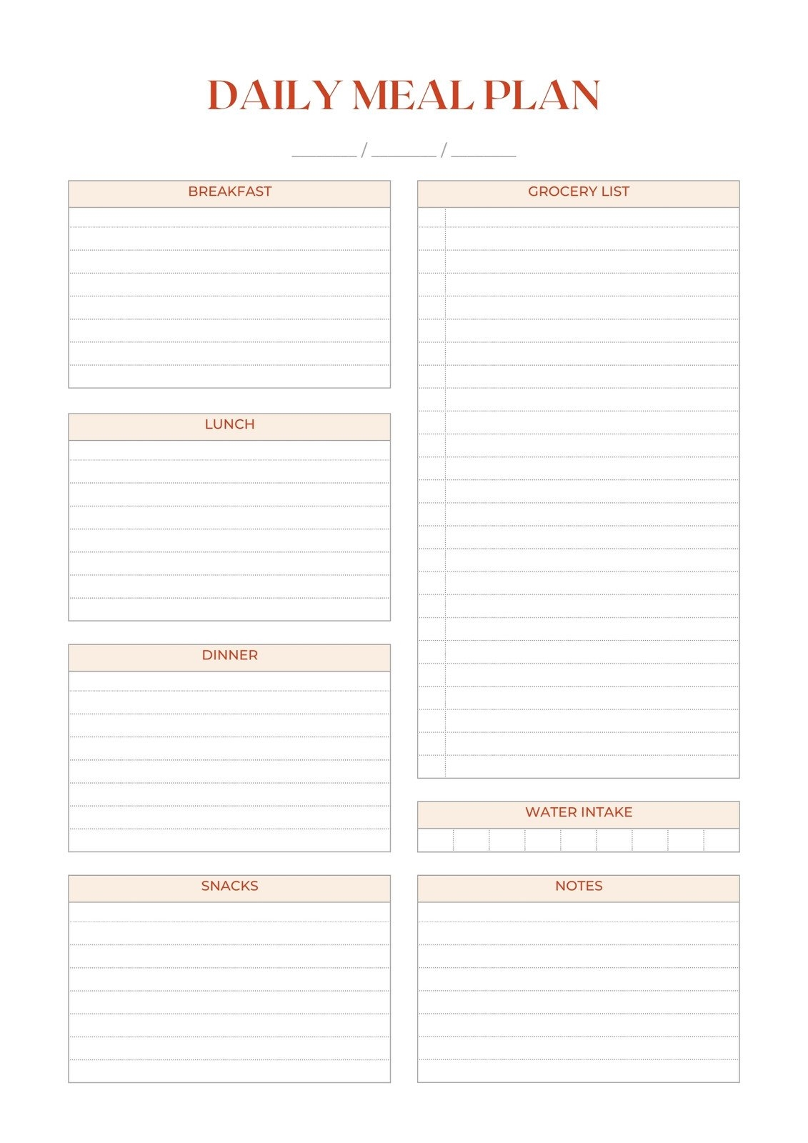 printable meal planner and shopping list
