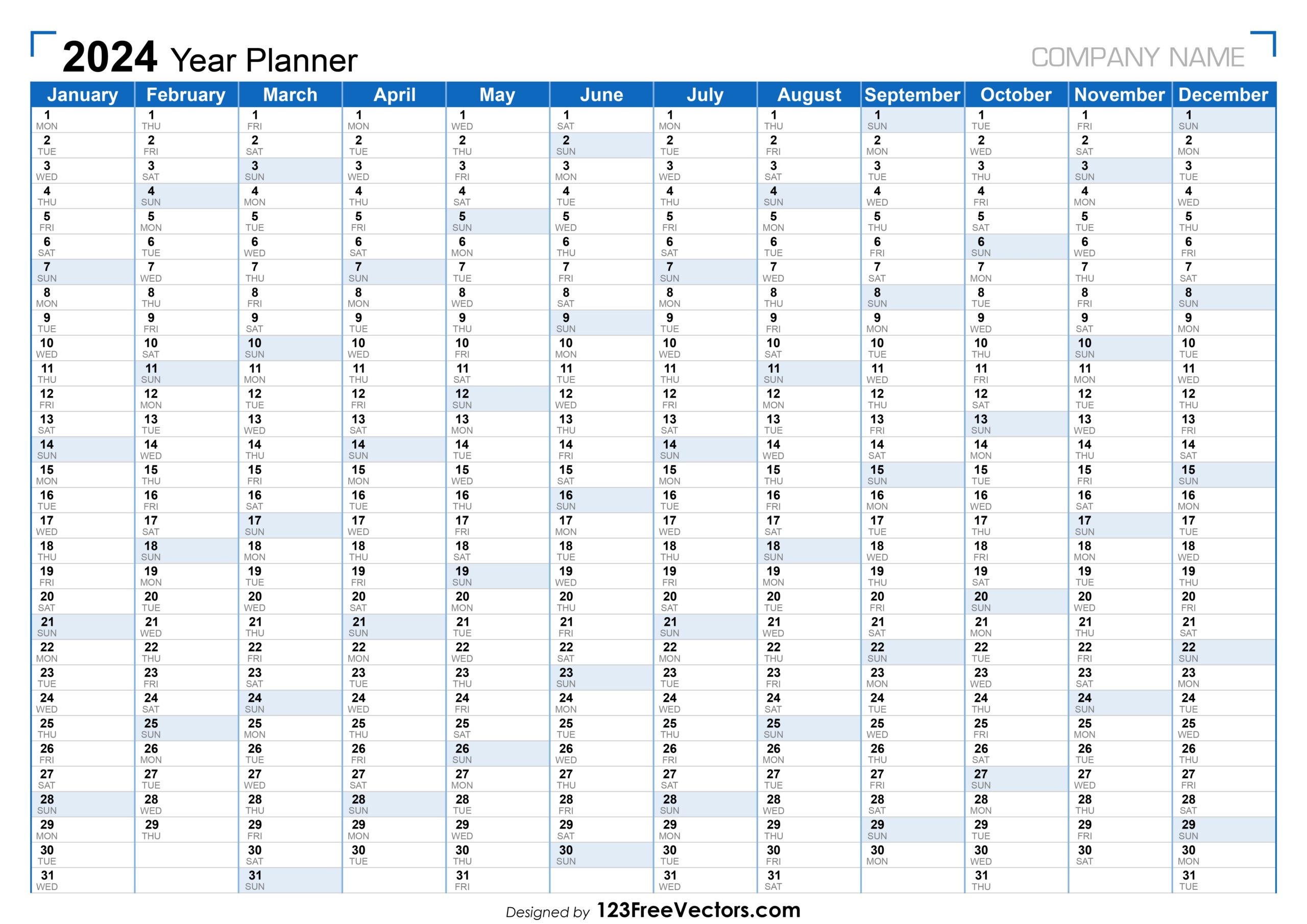 Free Download 2024 Planner Calendar