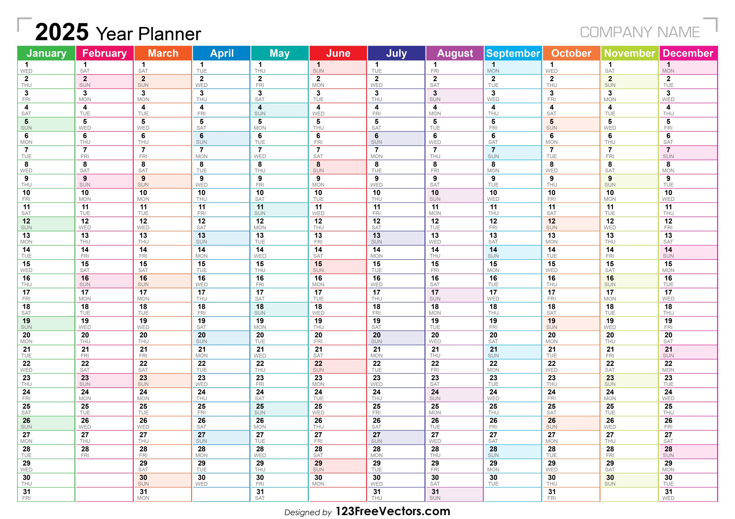 printable 2025 planner
