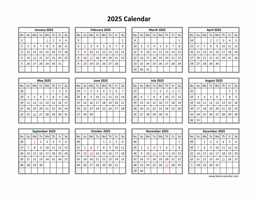 free printable year planner 2025
