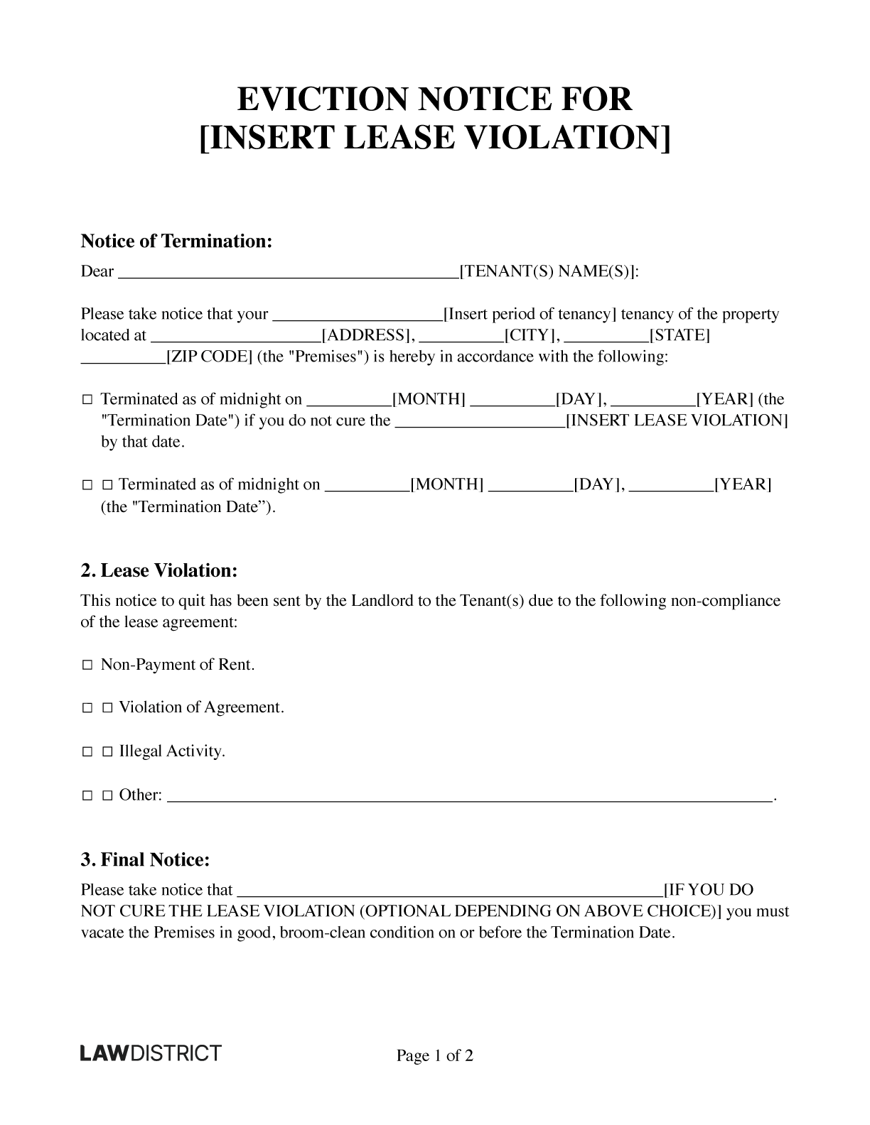 printable eviction notice template