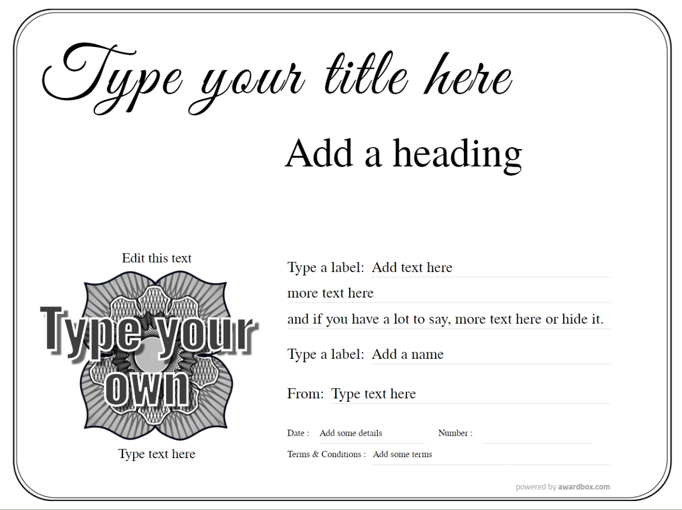 printable gift certificate template word