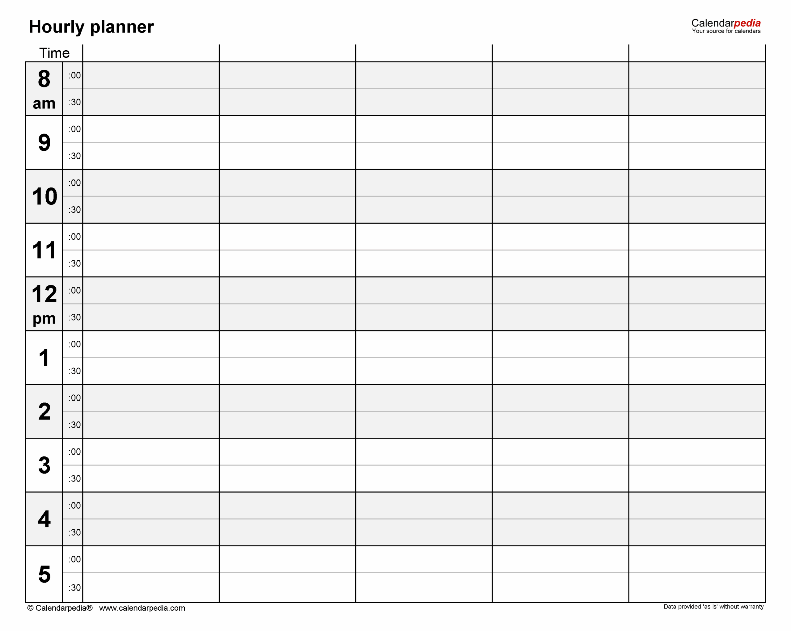 printable hourly weekly planner