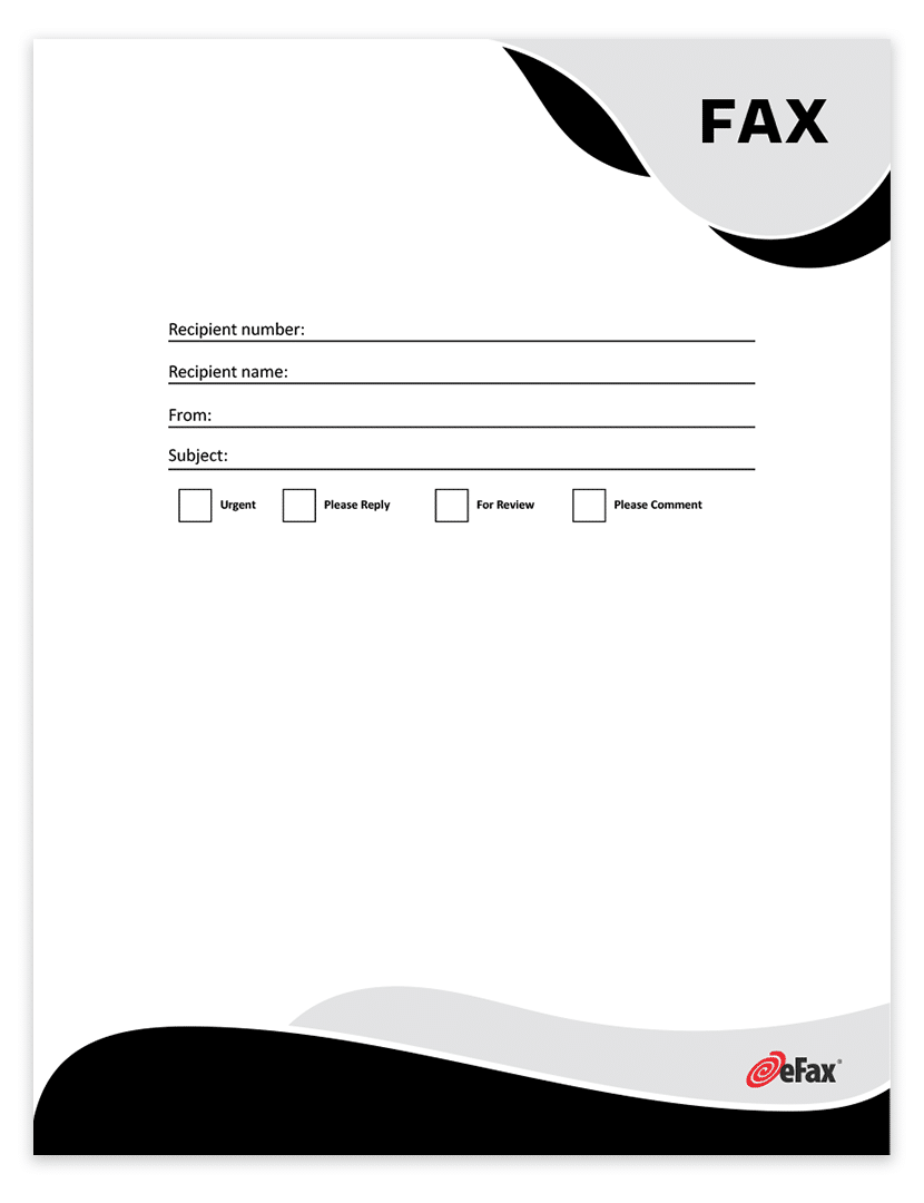 printable fax cover page template