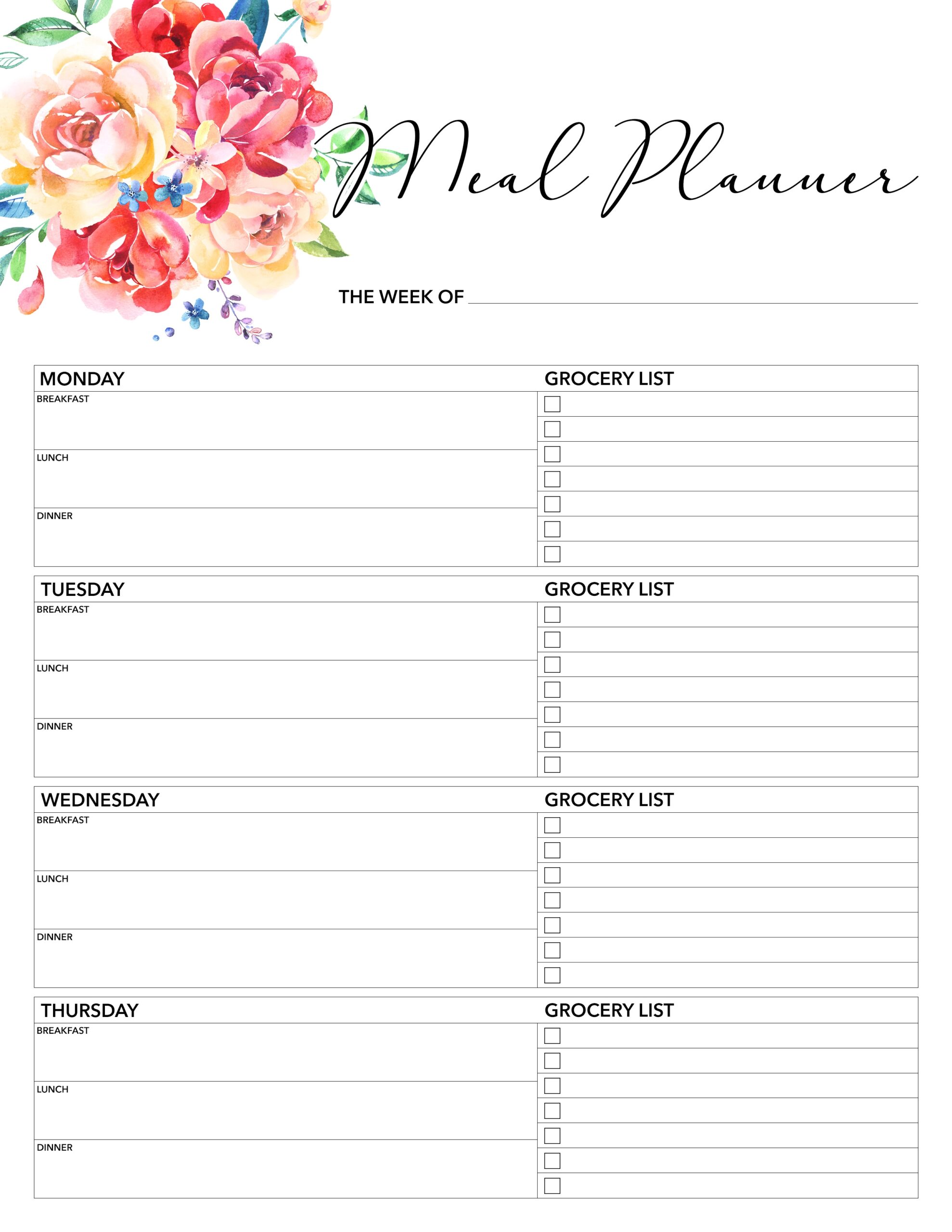 printable planner pages