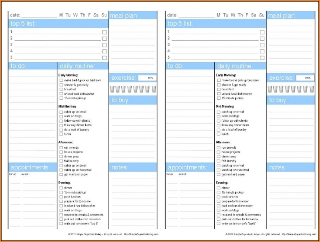 Free Printable Adhd Daily Planner Template Printable Party Favors