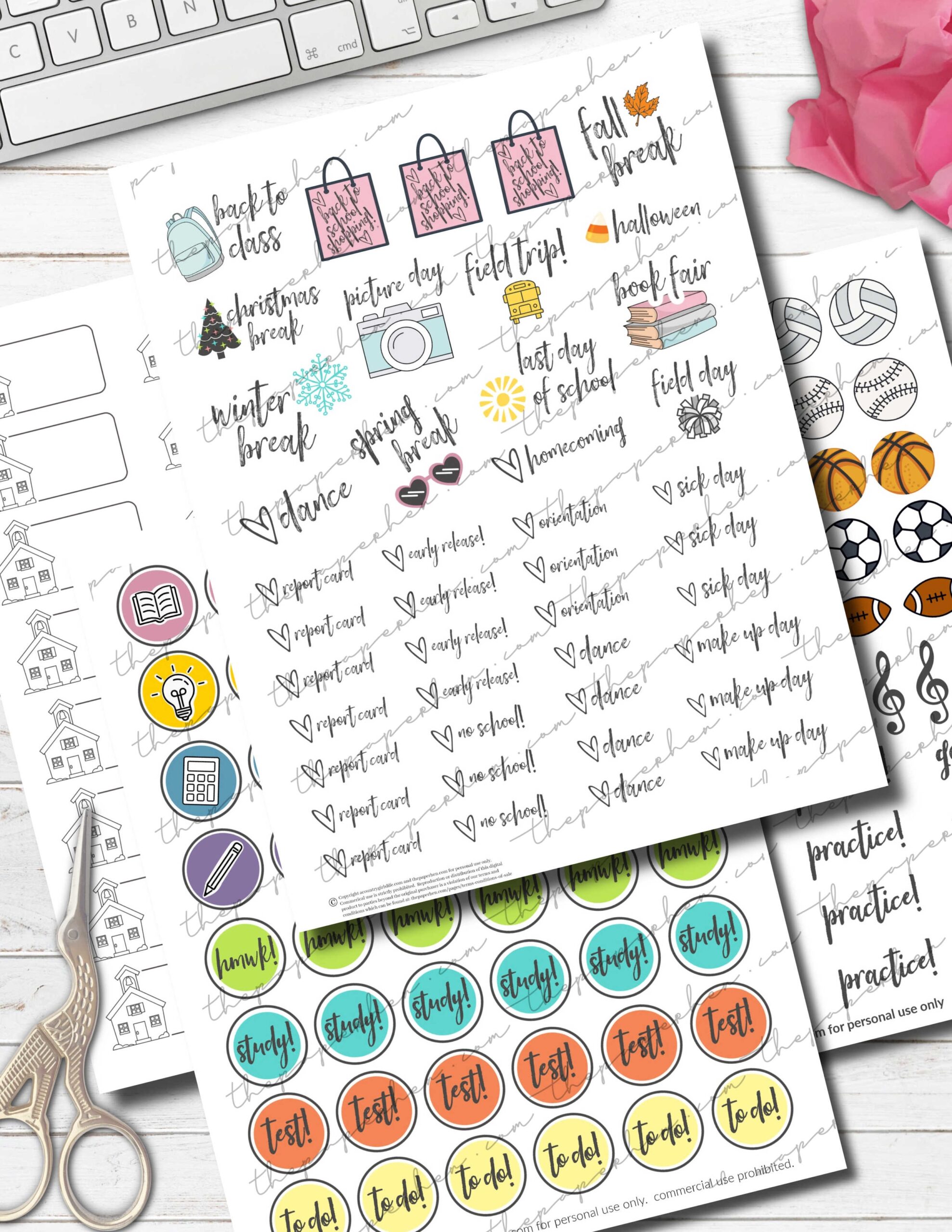 FREE Printable Back To School Planner Stickers For Teachers Students A Country Girl s Life