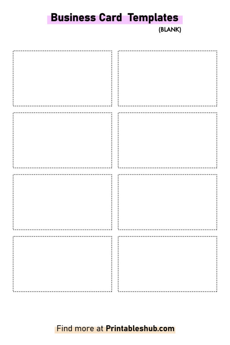 Free Printable Blank Business Card Template PDF Included