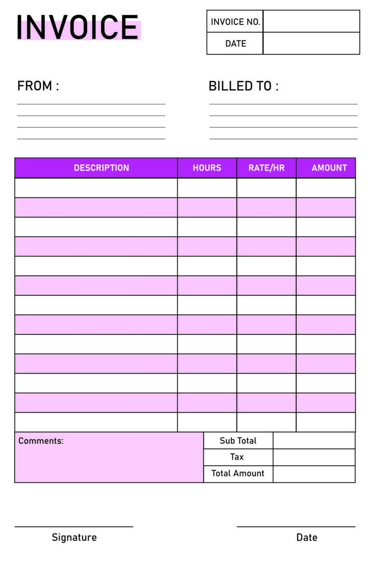 invoice templates printable free
